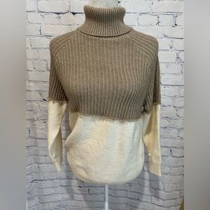 Charlie Paige Color Block Turtle Neck Sweater Size Small